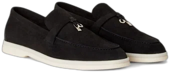 Black suede loafers